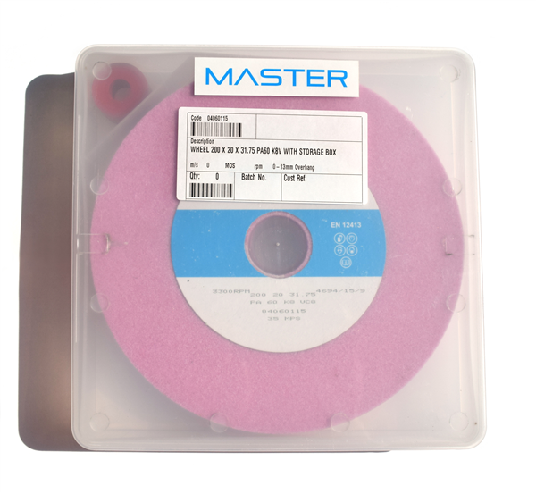 Master Grinding Wheel 200 x 20 x 31.75mm PA60 K8V - with storage box